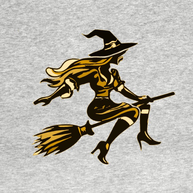 Witch on a Broomstick by downformytown